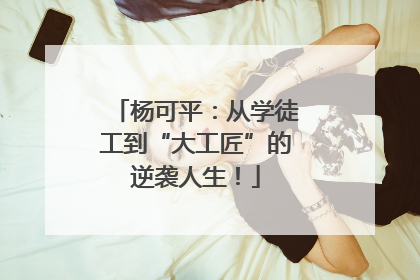 杨可平：从学徒工到“大工匠”的逆袭人生！