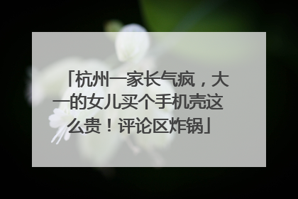 杭州一家长气疯，大一的女儿买个手机壳这么贵！评论区炸锅