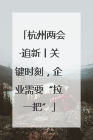 杭州两会·追新丨关键时刻，企业需要“拉一把”
