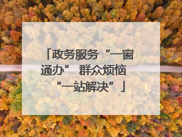 政务服务“一窗通办” 群众烦恼“一站解决”