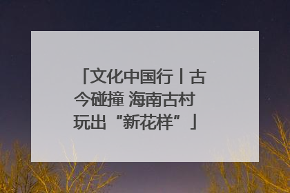 文化中国行丨古今碰撞 海南古村玩出“新花样”