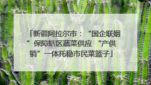 新疆阿拉尔市：“国企联姻”保障辖区蔬菜供应 “产供销”一体托稳市民菜篮子