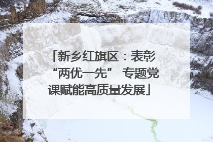 新乡红旗区：表彰 “两优一先” 专题党课赋能高质量发展