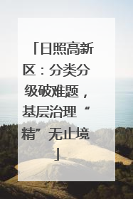 日照高新区：分类分级破难题，基层治理“精”无止境