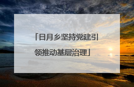 日月乡坚持党建引领推动基层治理