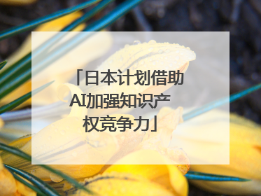 日本计划借助AI加强知识产权竞争力