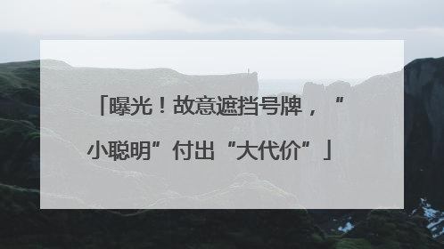 曝光！故意遮挡号牌，“小聪明”付出“大代价”