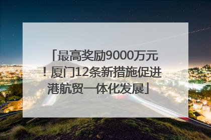 最高奖励9000万元！厦门12条新措施促进港航贸一体化发展
