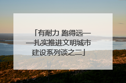 有耐力 跑得远——扎实推进文明城市建设系列谈之二
