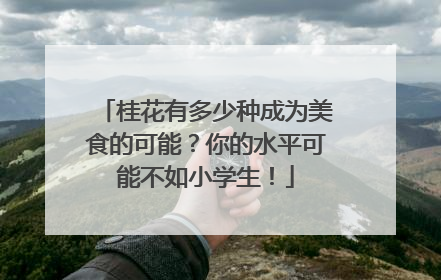 桂花有多少种成为美食的可能？你的水平可能不如小学生！