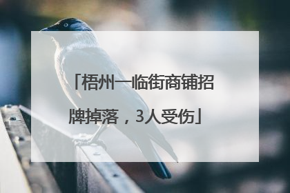 梧州一临街商铺招牌掉落，3人受伤