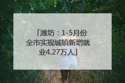 潍坊：1-5月份全市实现城镇新增就业4.27万人