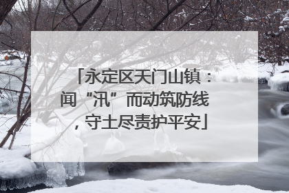 永定区天门山镇：闻“汛”而动筑防线，守土尽责护平安
