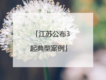江苏公布3起典型案例