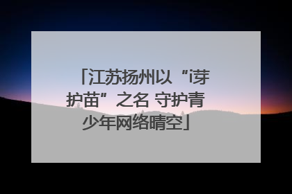 江苏扬州以“i芽护苗”之名 守护青少年网络晴空