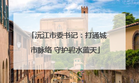 沅江市委书记：打通城市脉络 守护碧水蓝天
