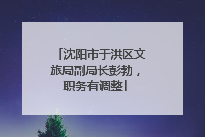 沈阳市于洪区文旅局副局长彭勃，职务有调整