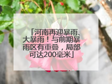 河南再迎暴雨、大暴雨！与前期暴雨区有重叠，局部可达200毫米