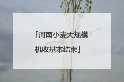 河南小麦大规模机收基本结束