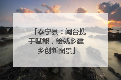 泰宁县：闽台携手赋能，绘就乡建乡创新图景