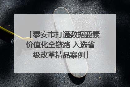 泰安市打通数据要素价值化全链路 入选省级改革精品案例