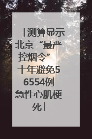 测算显示北京“最严控烟令” 十年避免56554例急性心肌梗死