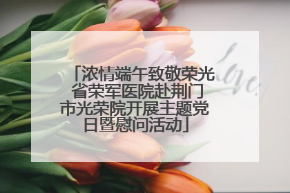 浓情端午致敬荣光 省荣军医院赴荆门市光荣院开展主题党日暨慰问活动