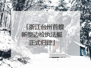 浙江台州首艘新型边检执法艇正式归建