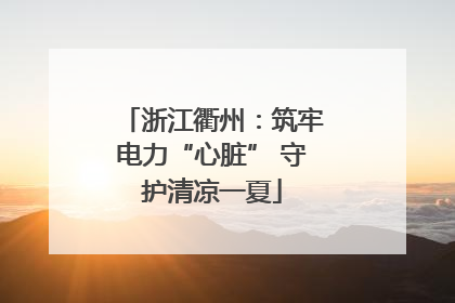 浙江衢州：筑牢电力“心脏” 守护清凉一夏