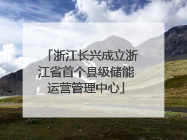 浙江长兴成立浙江省首个县级储能运营管理中心