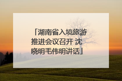 湖南省入境旅游推进会议召开 沈晓明毛伟明讲话