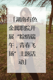 湖南有色金属职院开展“粽情端午，青春飞扬”主题活动