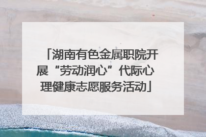 湖南有色金属职院开展“劳动润心”代际心理健康志愿服务活动
