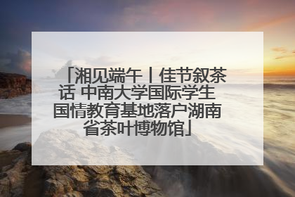 湘见端午丨佳节叙茶话 中南大学国际学生国情教育基地落户湖南省茶叶博物馆