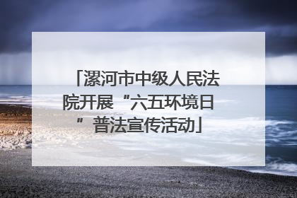 漯河市中级人民法院开展“六五环境日”普法宣传活动