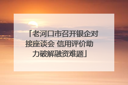 老河口市召开银企对接座谈会 信用评价助力破解融资难题