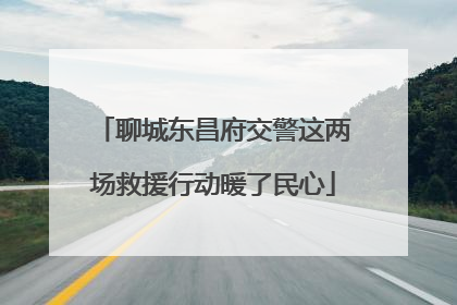 聊城东昌府交警这两场救援行动暖了民心