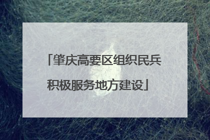 肇庆高要区组织民兵积极服务地方建设