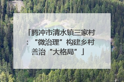 腾冲市清水镇三家村：“微治理”构建乡村善治“大格局”
