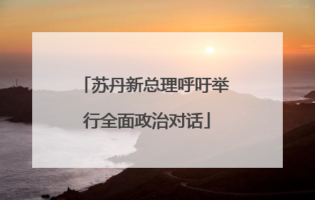 苏丹新总理呼吁举行全面政治对话