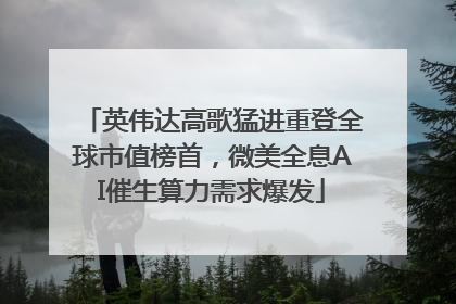 英伟达高歌猛进重登全球市值榜首，微美全息AI催生算力需求爆发