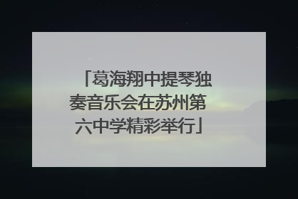 葛海翔中提琴独奏音乐会在苏州第六中学精彩举行