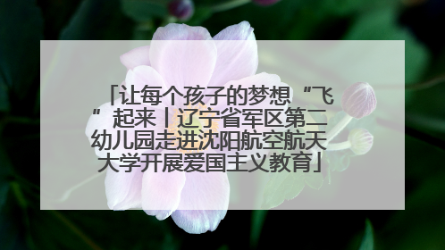 让每个孩子的梦想“飞”起来丨辽宁省军区第二幼儿园走进沈阳航空航天大学开展爱国主义教育