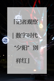 记者观察｜数字时代“夕阳”别样红