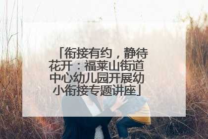 衔接有约，静待花开：福莱山街道中心幼儿园开展幼小衔接专题讲座