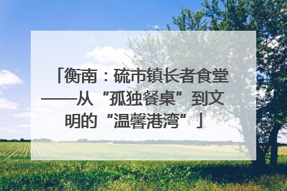 衡南：硫市镇长者食堂——从“孤独餐桌”到文明的“温馨港湾”