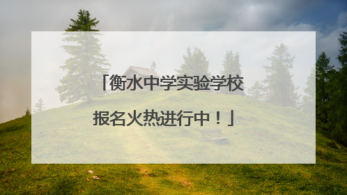 衡水中学实验学校报名火热进行中！