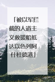 被以军拦截的人道主义救援船抵达以色列阿什杜德港