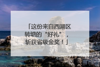 这份来自西湖区转塘的“好礼”，斩获省级金奖！