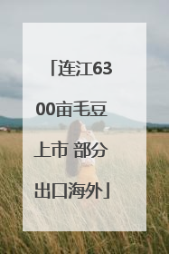 连江6300亩毛豆上市 部分出口海外